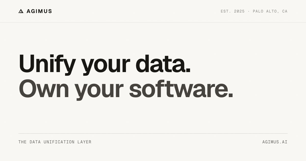 Agimus — The Data Unification Layer